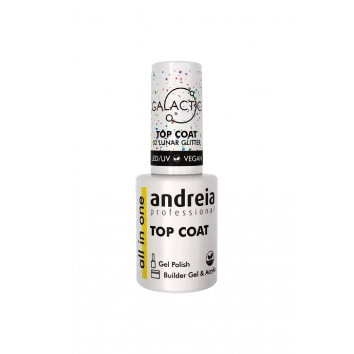 Top coat sans résidus stardust glitter - Andreia - Galactic 02 - 10.5ml