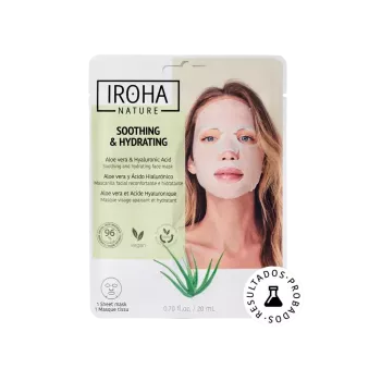 Masque tissu apaisant hydratant aloe vera et acide hyaluronique - Iroha