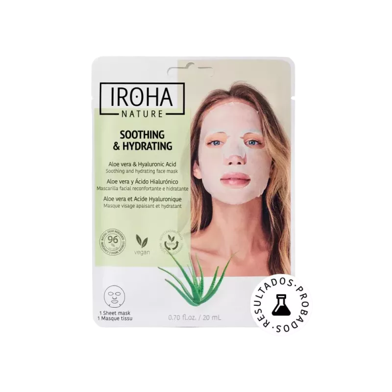 Masque tissu apaisant hydratant aloe vera et acide hyaluronique - Iroha