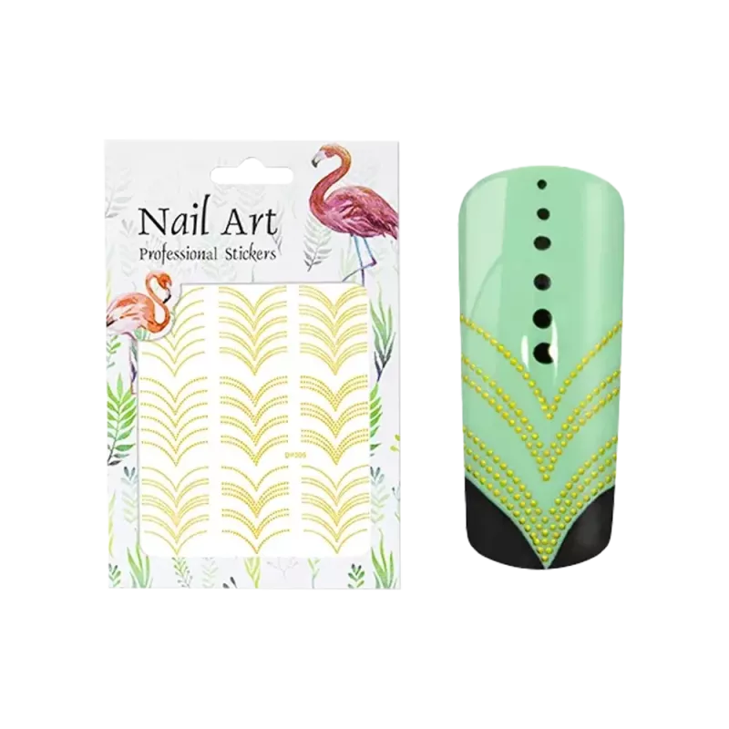 Stickers Nail art - 3D V-shape Dorés - Courrège