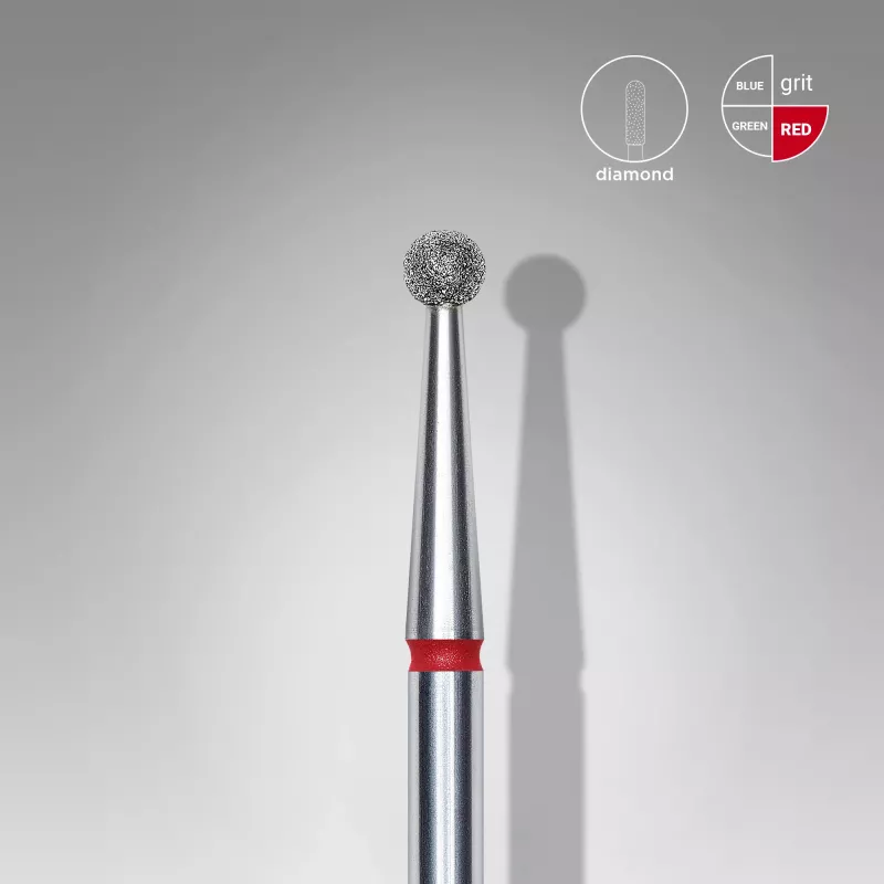 Fraise diamanté boule rouge, Ø tête 2.5mm - Staleks pro Fraise diamanté boule rouge, Ø tête 2.5mm - Staleks pro