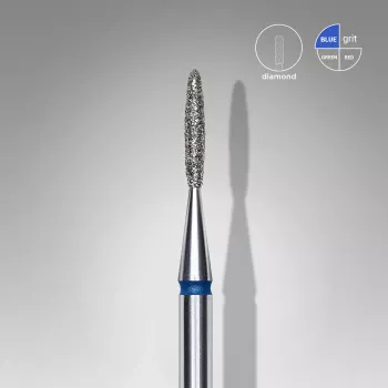 Fraise diamanté flamme bleu, Ø tête 1.4mm, active 8mm - Staleks pro