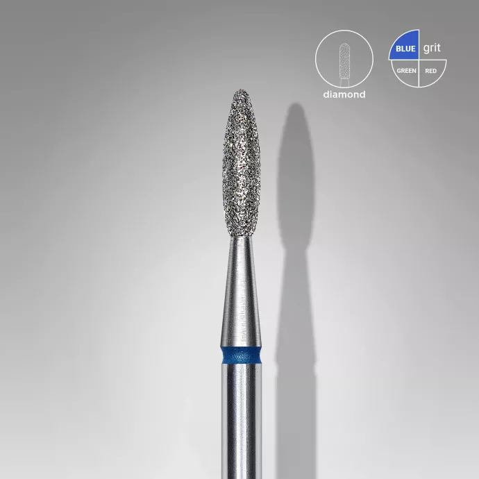Fraise diamanté flamme bleu, Ø tête 2.1mm, active 8mm - Staleks pro