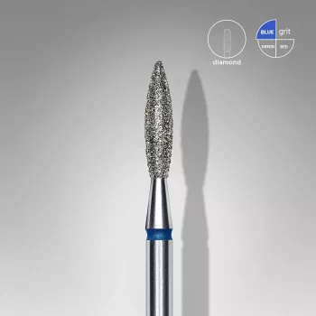 Fraise diamanté flamme bleu, Ø tête 2.3mm, active 10mm - Staleks pro