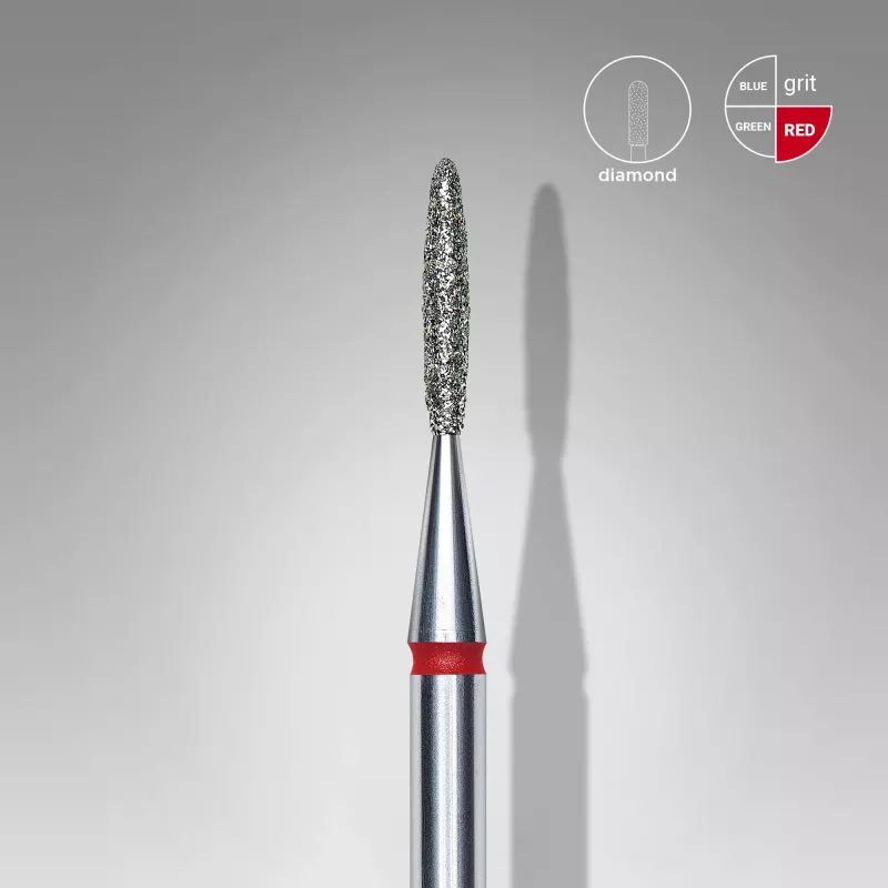 Fraise diamanté flamme rouge, Ø tête 1.4mm, active 8mm - Staleks pro Fraise diamanté flamme rouge, Ø tête 1.4mm, active 8mm - Staleks pro