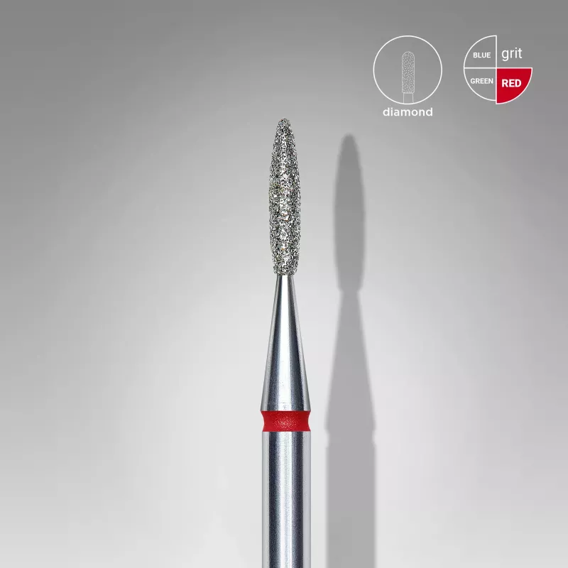 Fraise diamanté flamme rouge, Ø tête 1.6mm, active 8mm - Staleks pro Fraise diamanté flamme rouge, Ø tête 1.6mm, active 8mm - Staleks pro