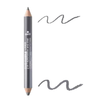 Crayon duo liner certifié bio - Avril - Gris ardois/gris Métallisé - 2gr