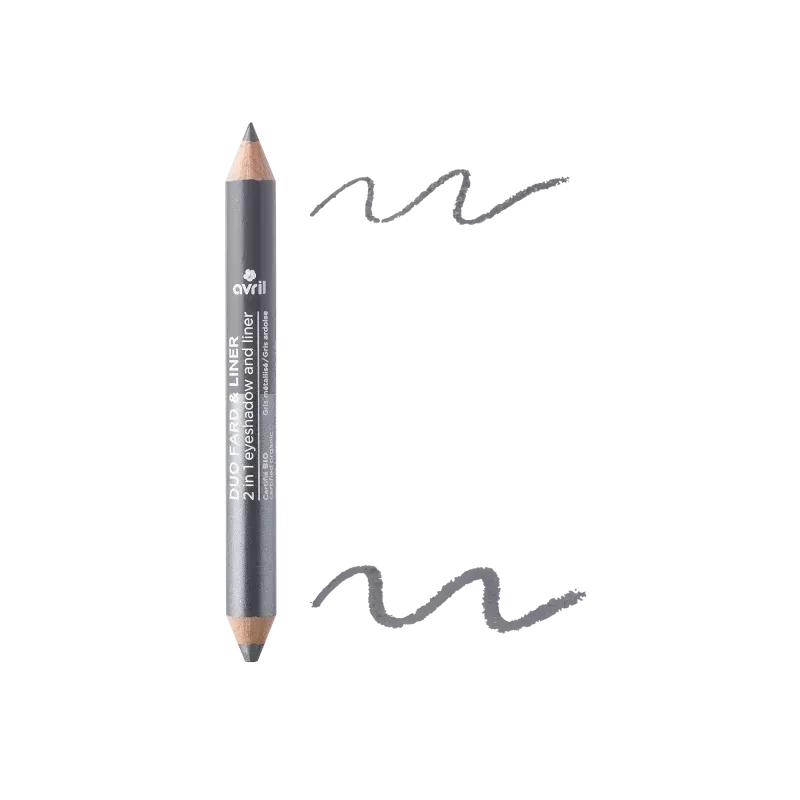 Crayon duo liner certifié bio - Avril - Gris ardois/gris Métallisé - 2gr