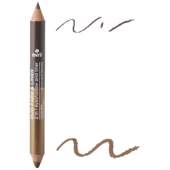 Crayon duo liner certifiée bio - Avril - Expresso/bronze nacré - 2gr