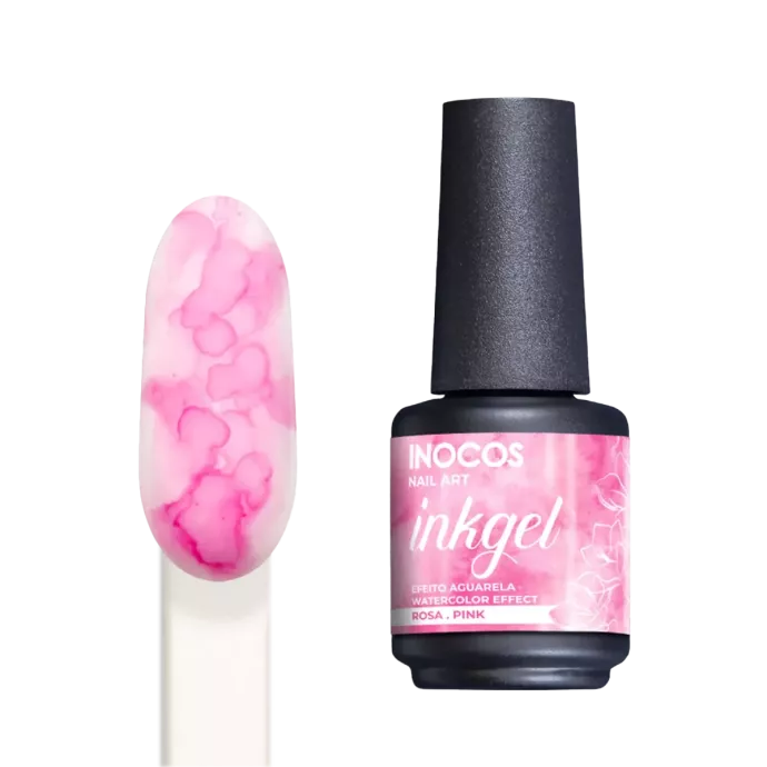 Vernis spécial effet marbré - Inocos - Ink gel - Rose - 15ml