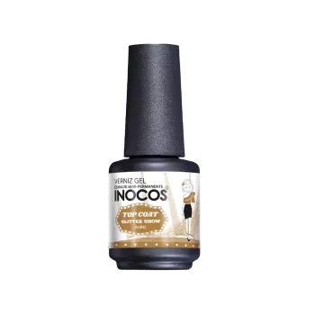 Top coat pailleté doré - Inocos - Glitter show gold - 15ml