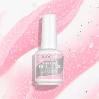 Base pétale - Inocos - Potal flake rose laiteux flocons argent - 15ml