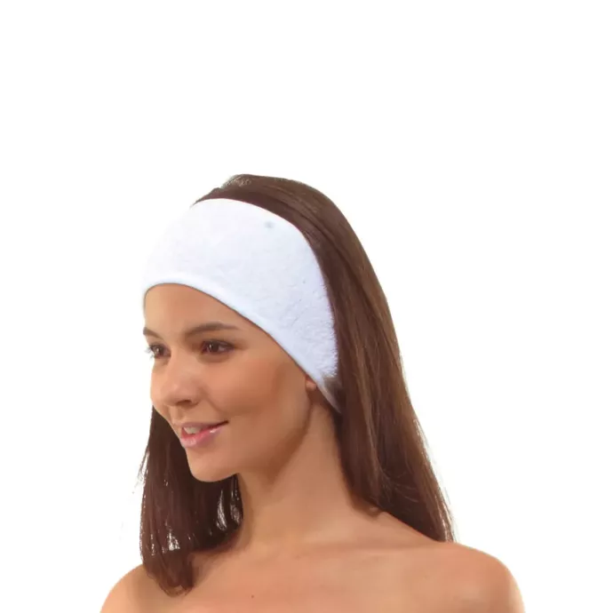 Bandeau de soin visage blanc en coton - Courrege