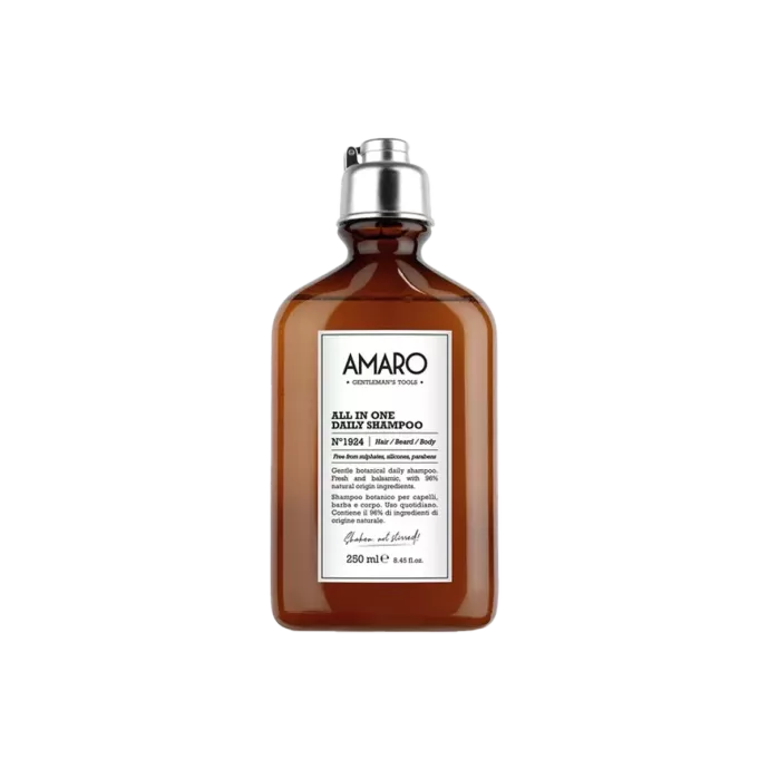 Shampoing corps barbe et cheveux - Amaro - All in one daily shampoo - 250ml