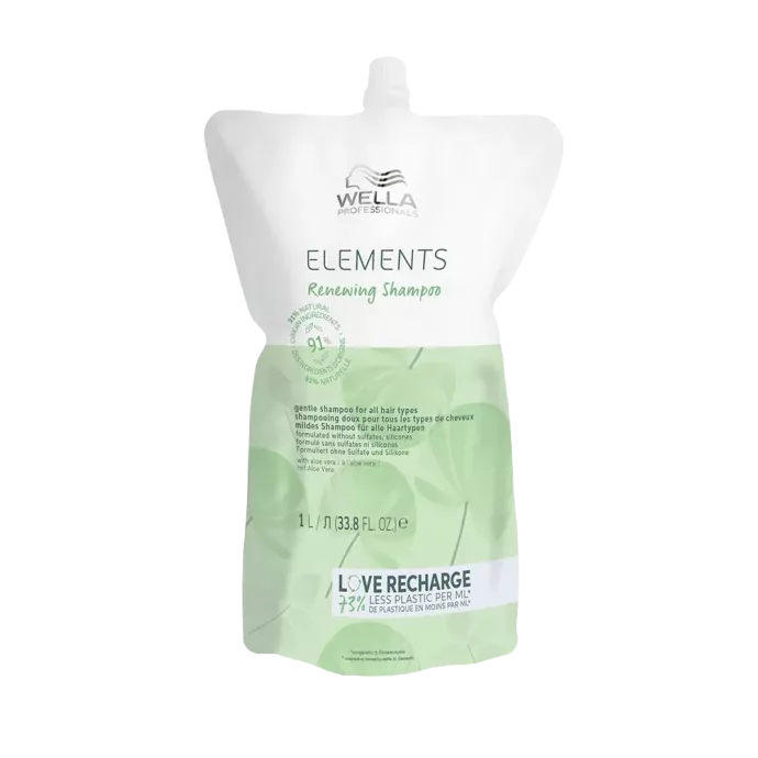 Shampoing sans sulfates/silicones - Wella - Elements Renewing recharge - 1000ml