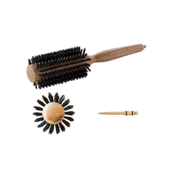 Brosse brushing en poil de sanglier - Hairbrushes - Natural wood - Diam 29mm