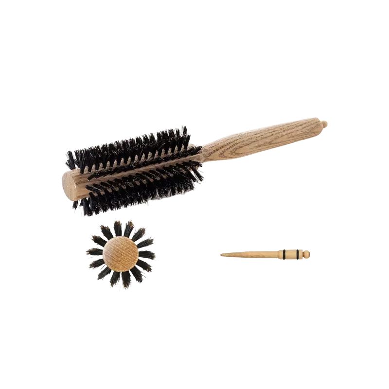 Brosse brushing en poil de sanglier - Hairbrushes - Natural wood - Diam 21mm