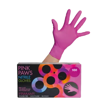 Gants rose nitrile taille M - Framar - x100