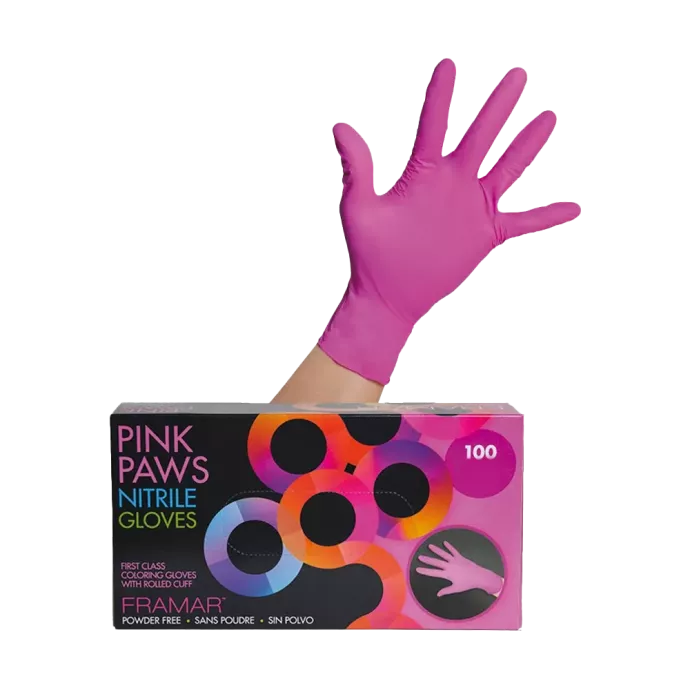 Gants rose nitrile taille M - Framar - x100